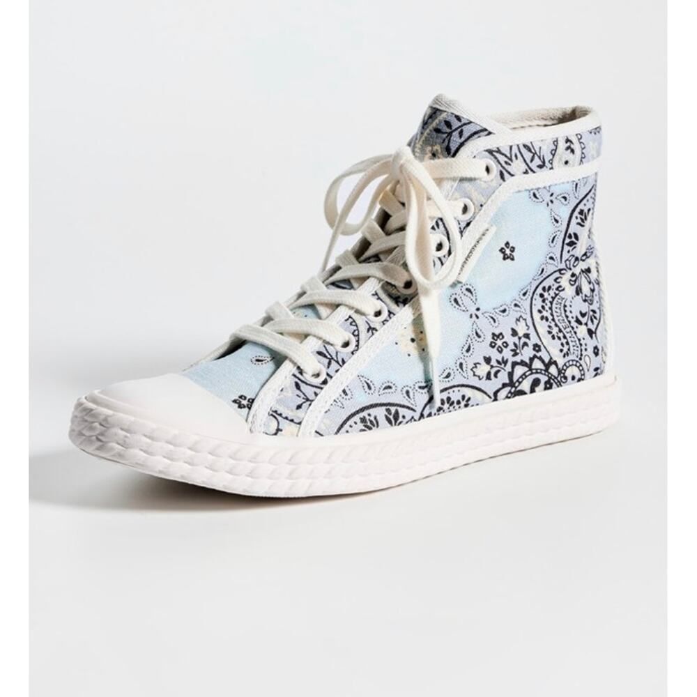 Zimmermann Twist High Top Sneakers in Blue Bandana Print Women’s Sz. 39 (US 8)